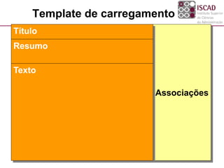 Template de carregamento
Associações
Título
Resumo
Texto
 