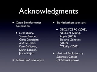 Lapp, ISCB Software Sharing Symposium