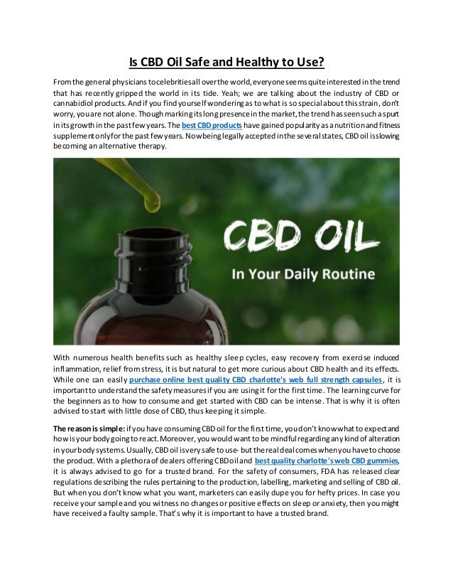 Is CBD Oil Safe to Use For Someone in ...windmillwellnessranch.com