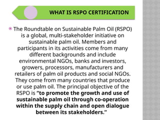 Products With Rspo ISCC, MSPO RSPO AUDIT PREPARATION STUDIES | PPTX