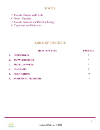 ISCE-Class 12-Question Bank - Electrostatics  -  Physics