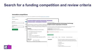 Search for a funding competition and review criteria
 