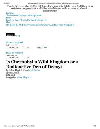 Is chernobyl a wild king...ed magazine   wired