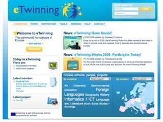 Official Definition eTwinning is   a  portal  : Which takes advantage of the possibilities offered by    the Internet and digital media  to promote European school cooperation, collaborative    learning and project based pedagogy.  eTwinning does not finance single projects but    supports them by offering tools and support. 