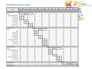 Cronograma para o aluno 