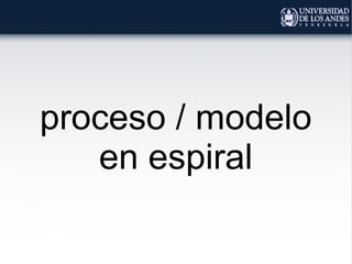 proceso / modelo
en espiral
 