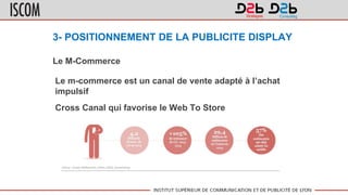 3- POSITIONNEMENT DE LA PUBLICITE DISPLAY
Le m-commerce est un canal de vente adapté à l’achat
impulsif
Cross Canal qui favorise le Web To Store
Le M-Commerce
 