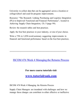 ISCOM 476 Effective Communication/tutorialrank.com