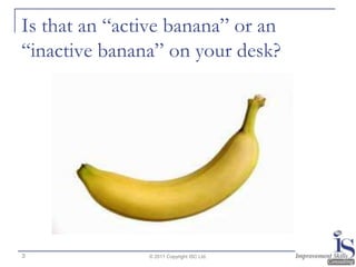 Is that an “active banana” or an
“inactive banana” on your desk?




3              © 2011 Copyright ISC Ltd.
 