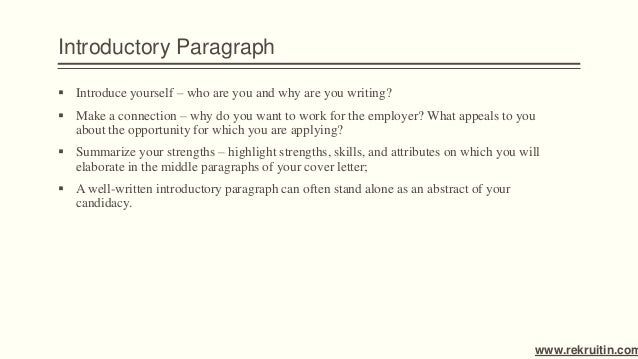 Importance of Cover Letter Importance of Cover Letter