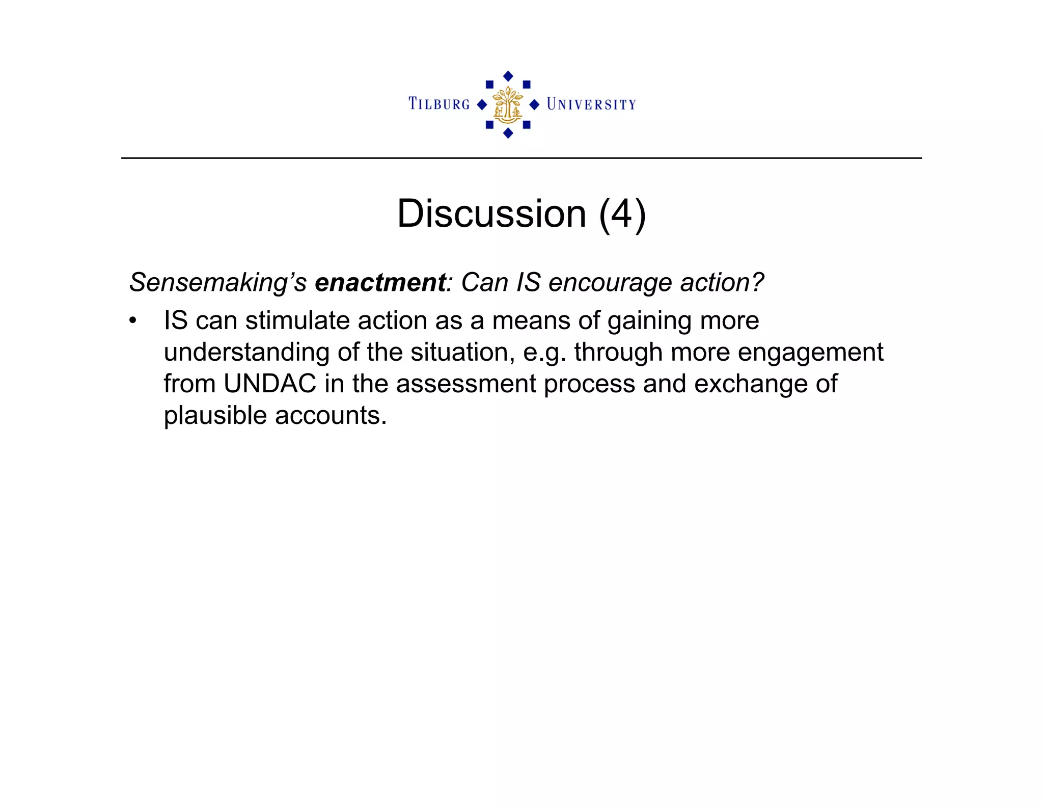 ISCRAM2009 Sensemaking and Information Management in Humanitarian Disaster Response: Observations from the TRIPLEX Exercise
