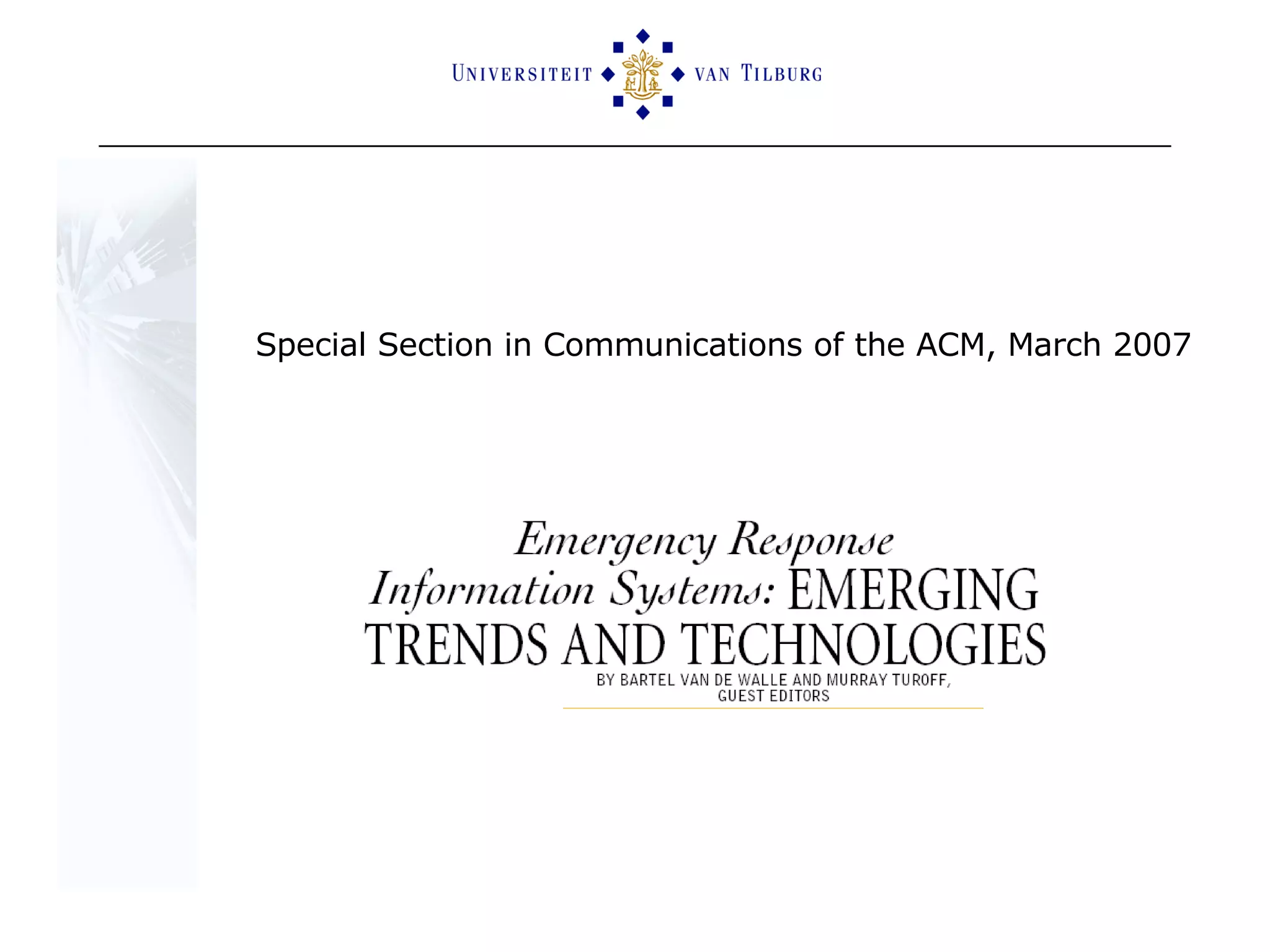 Special Section in Communications of the ACM, March 2007 