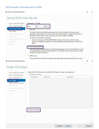 iSCSI storage in Windows Server 2016
http://www.mycertprofile.com/Profile/3992184764
 
