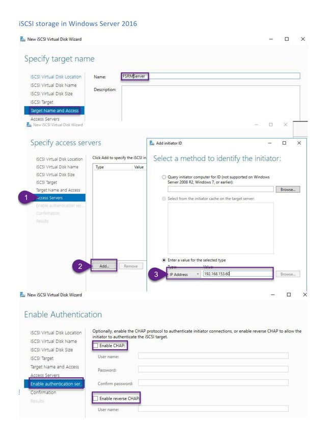 Iscsi storage in windows server 2016 step by step | PDF