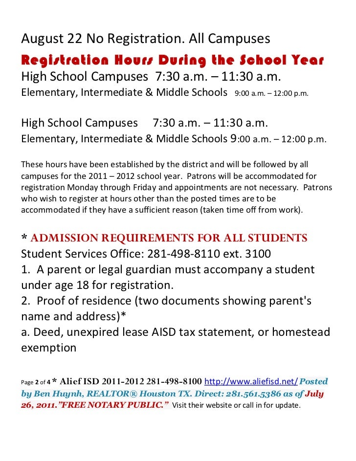 Isd alief school supply list 20112012 (1)