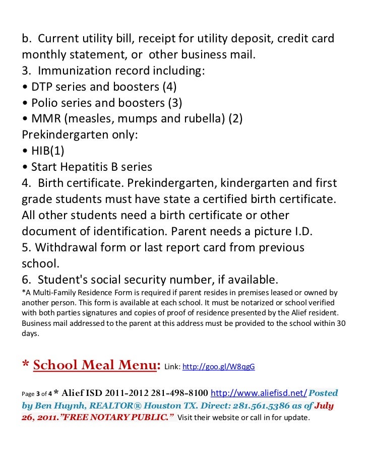 Isd alief school supply list 20112012 (1)
