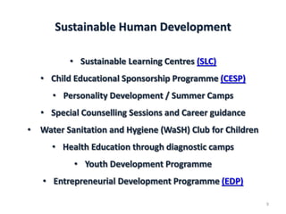 Sustainable Human Development
9
 