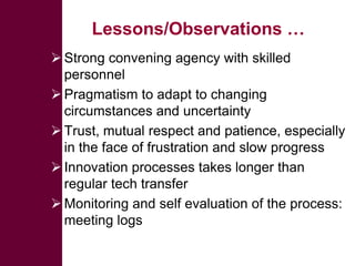 Multi-stakeholder platforms strengthening selection and use of fodder technologies in Ethiopia: some lessons