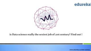 www.edureka.co/data-science
is Data science really the sexiest job of 21st century? Find out !
 