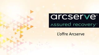 L’offre Arcserve
 