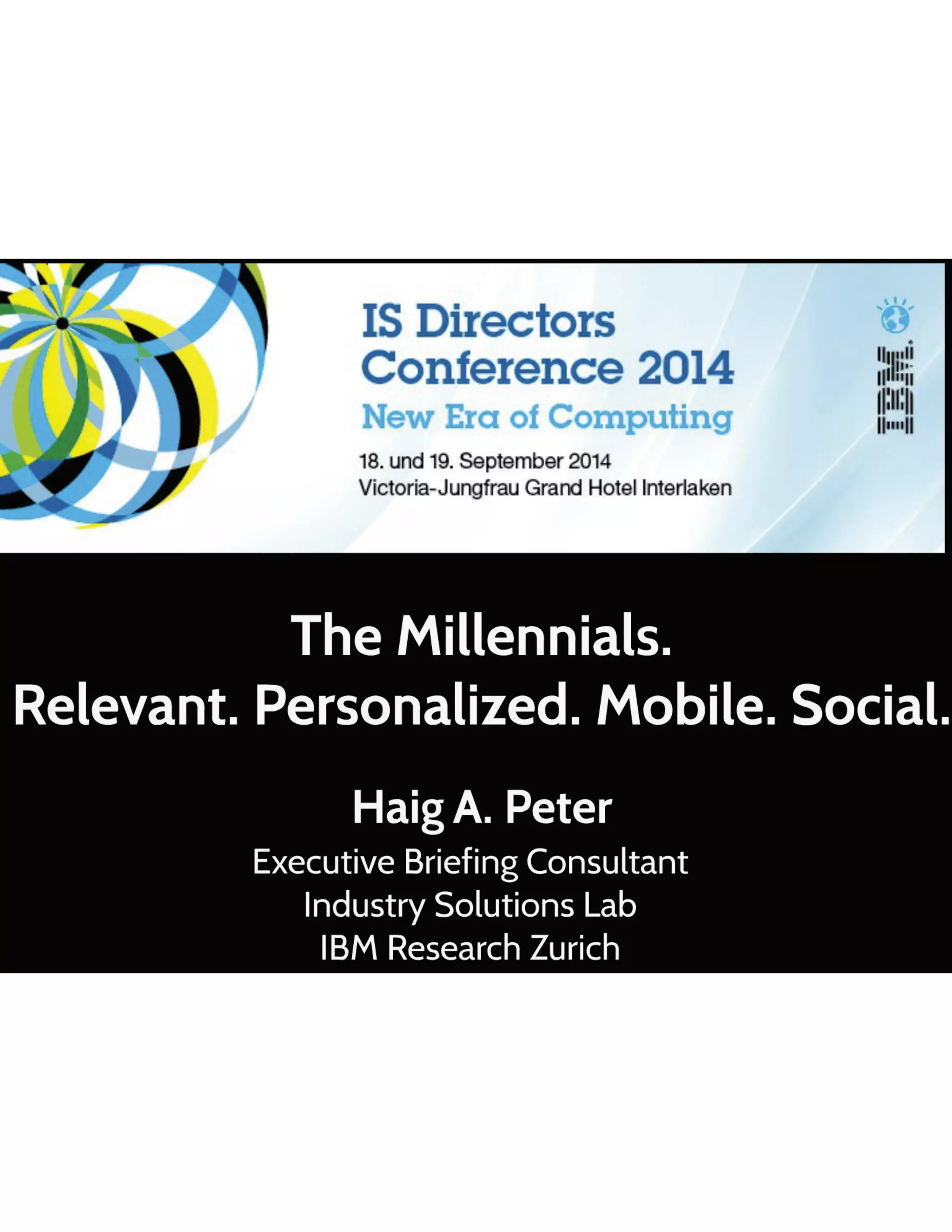 Presentation_ISDC 2014_Haig Alexander Peter_IBM