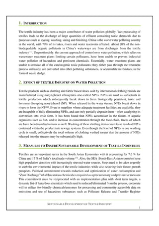 Sustainable Development of the Textile Industry | PDF