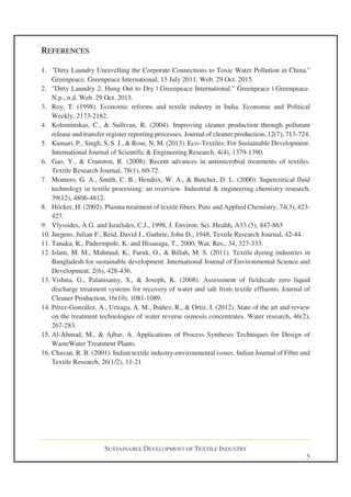 Sustainable Development of the Textile Industry | PDF