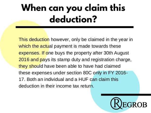 Is deduction allowed for stamp duty and registration charges call
