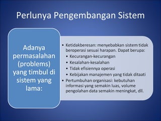 Perlunya Pengembangan Sistem 