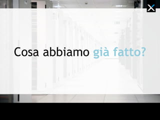 Progetto di Business Continuity e
Disaster Recovery su tre siti, in
collaborazione con EMC
BC Roma su Roma
DR Roma su Milano
Tecnologia HDS USP/VSP con mirror
sincrono/asincrono
Esperienze energy
 