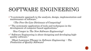 Introduction to Software Engineering | PPT