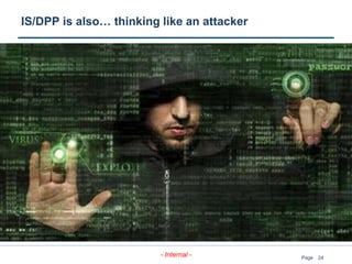 24
- Internal - Page
IS/DPP is also… thinking like an attacker
 
