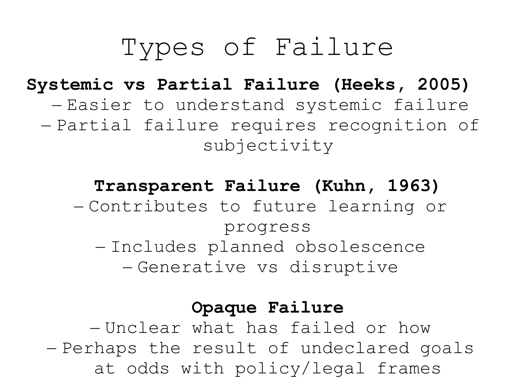 Policy contributions of 'failed' networks