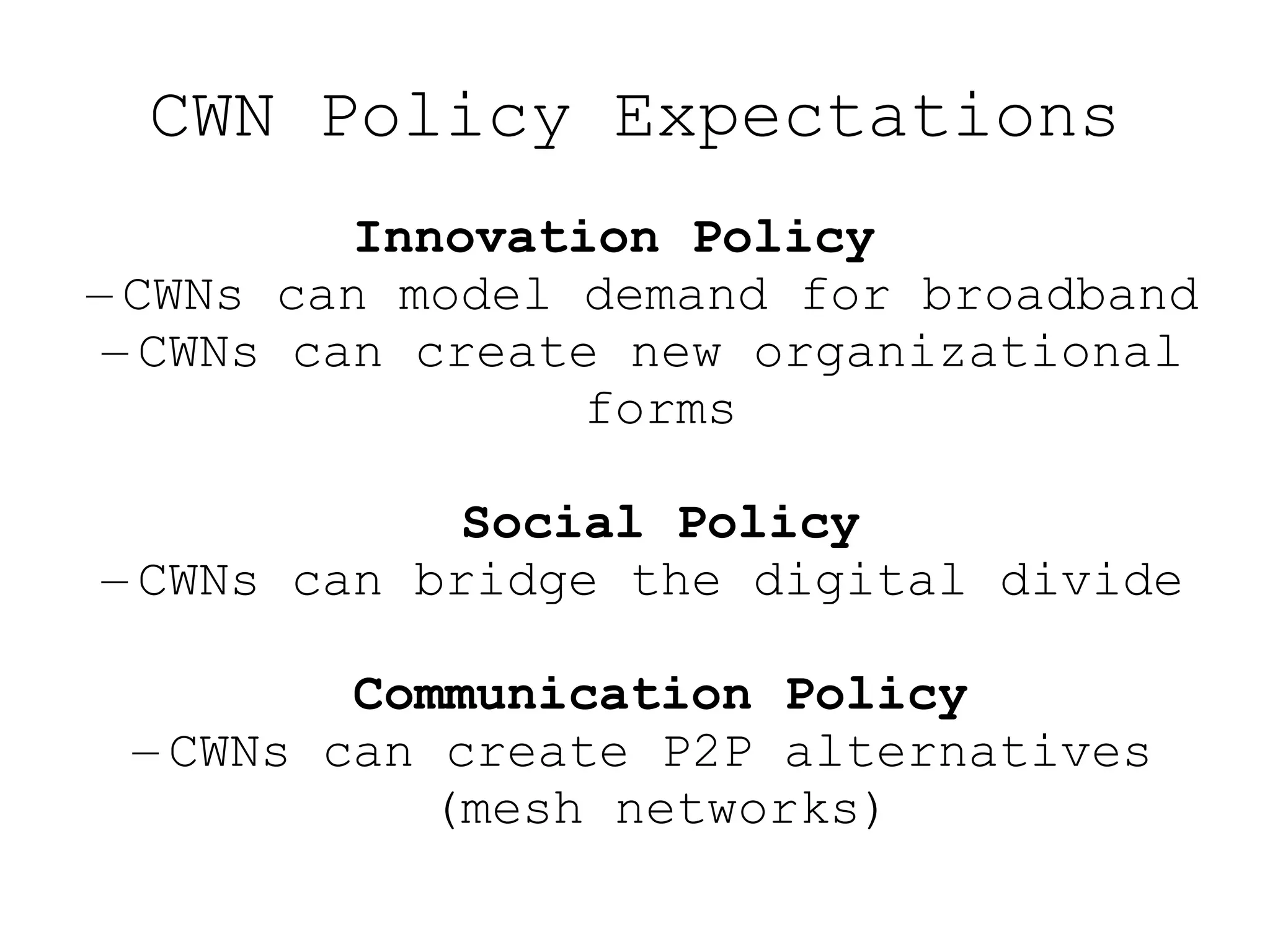 New taxonomy?The Vision of the Open Internet“Governments of the Industrial World, you weary giants of flesh and steel, I come from Cyberspace, the new home of Mind. On behalf of the future, I ask you of the past to leave us alone. You are not welcome among us. You have no sovereignty where we gather.” Declaration of Independence of Cyberspace, John Perry Barlow