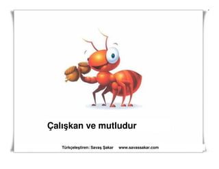 Çalışkan ve mutludur

   Türkçeleştiren: Savaş akar   www.savassakar.com
 