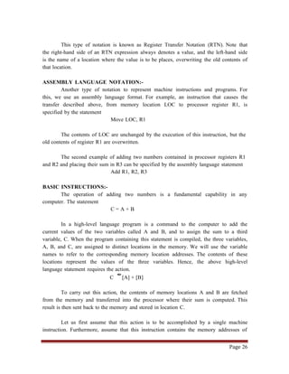 Ise iv-computer organization [10 cs46]-notes new | DOC