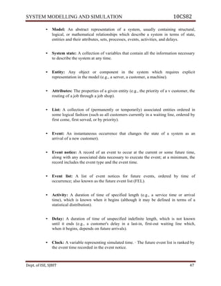 Ise viii-system modeling and simulation [10 cs82]-notes | PDF