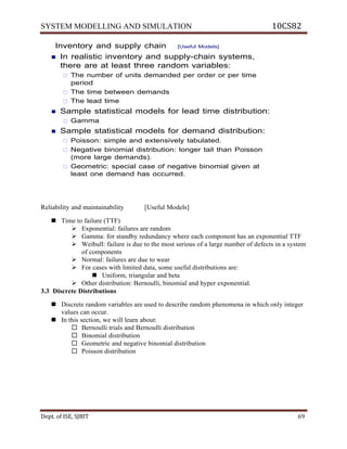 Ise viii-system modeling and simulation [10 cs82]-notes | PDF