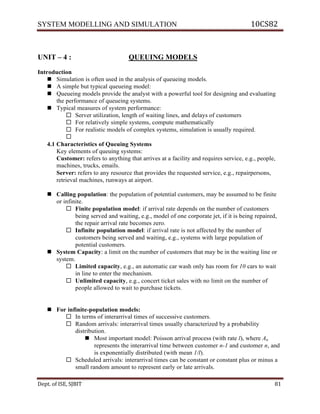 Ise viii-system modeling and simulation [10 cs82]-notes | PDF