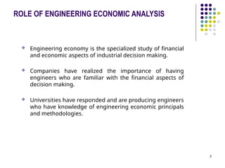 Economic Engineering Design Engineering Economics lecture 01 - Ch 01 | PPTX