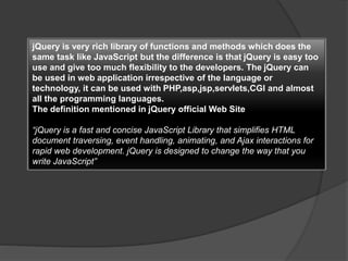 Ise312 Ec Presentation Jquery | PPT