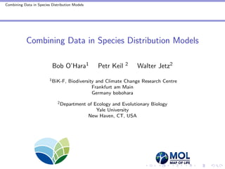 Combining Data in Species Distribution Models | PDF