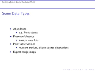 Combining Data in Species Distribution Models | PDF