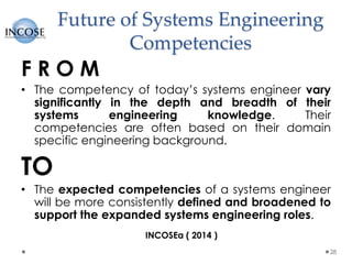 INCOSE Systems Engineering Competency Framework ( ISECF) | PDF