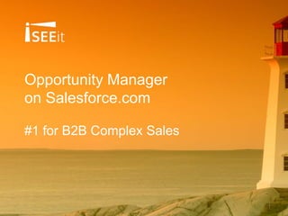Opportunity Manager
on Salesforce.com
#1 for B2B Complex Sales
1
 