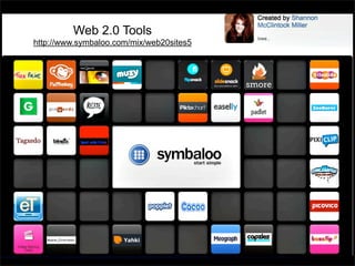 Web 2.0 Tools
http://www.symbaloo.com/mix/web20sites5

 