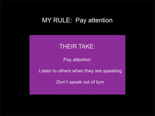 MY RULE: Pay attention

 