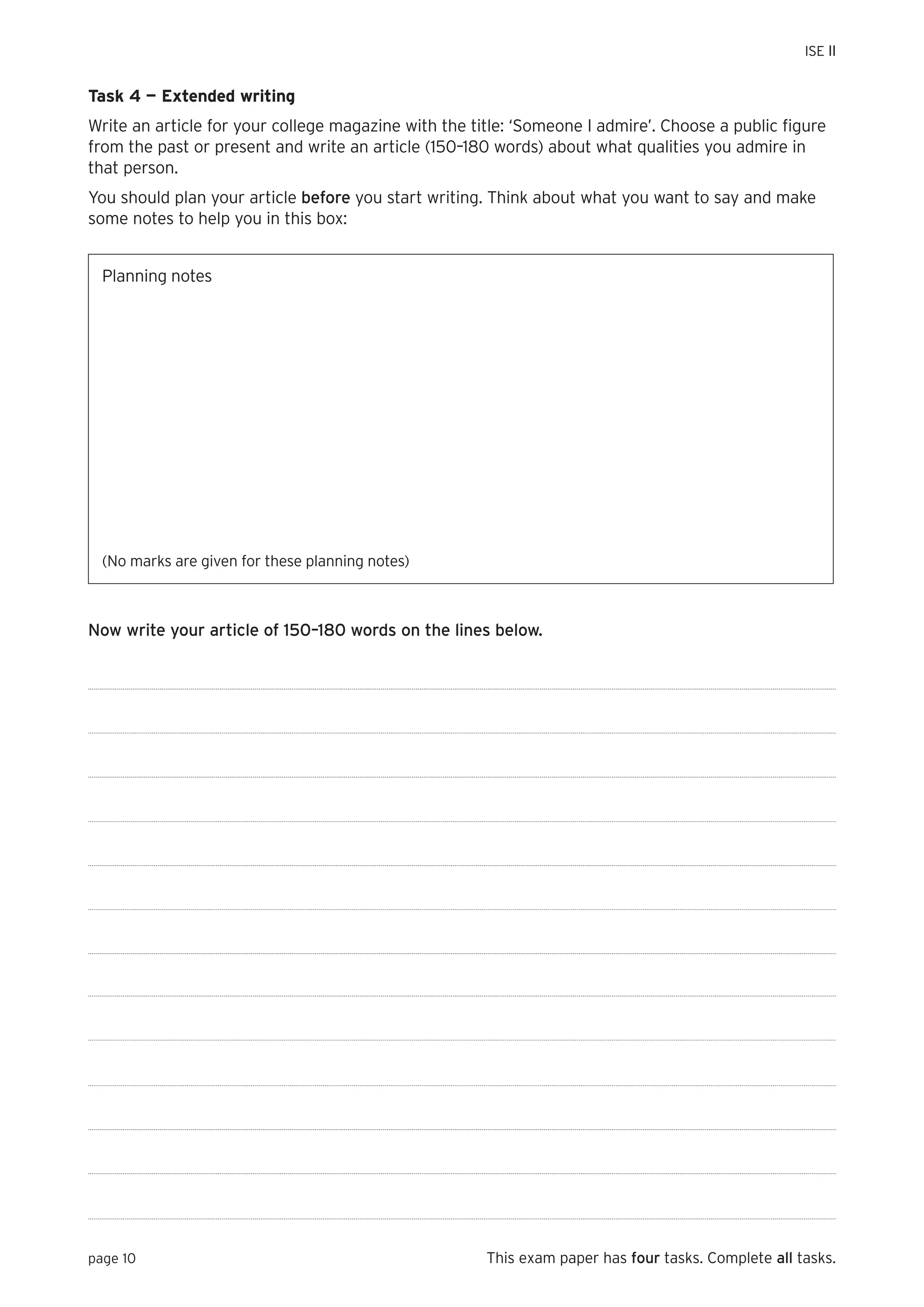 Trinity Integrated Skills in English II Sample Paper 1 (with answers) | PDF