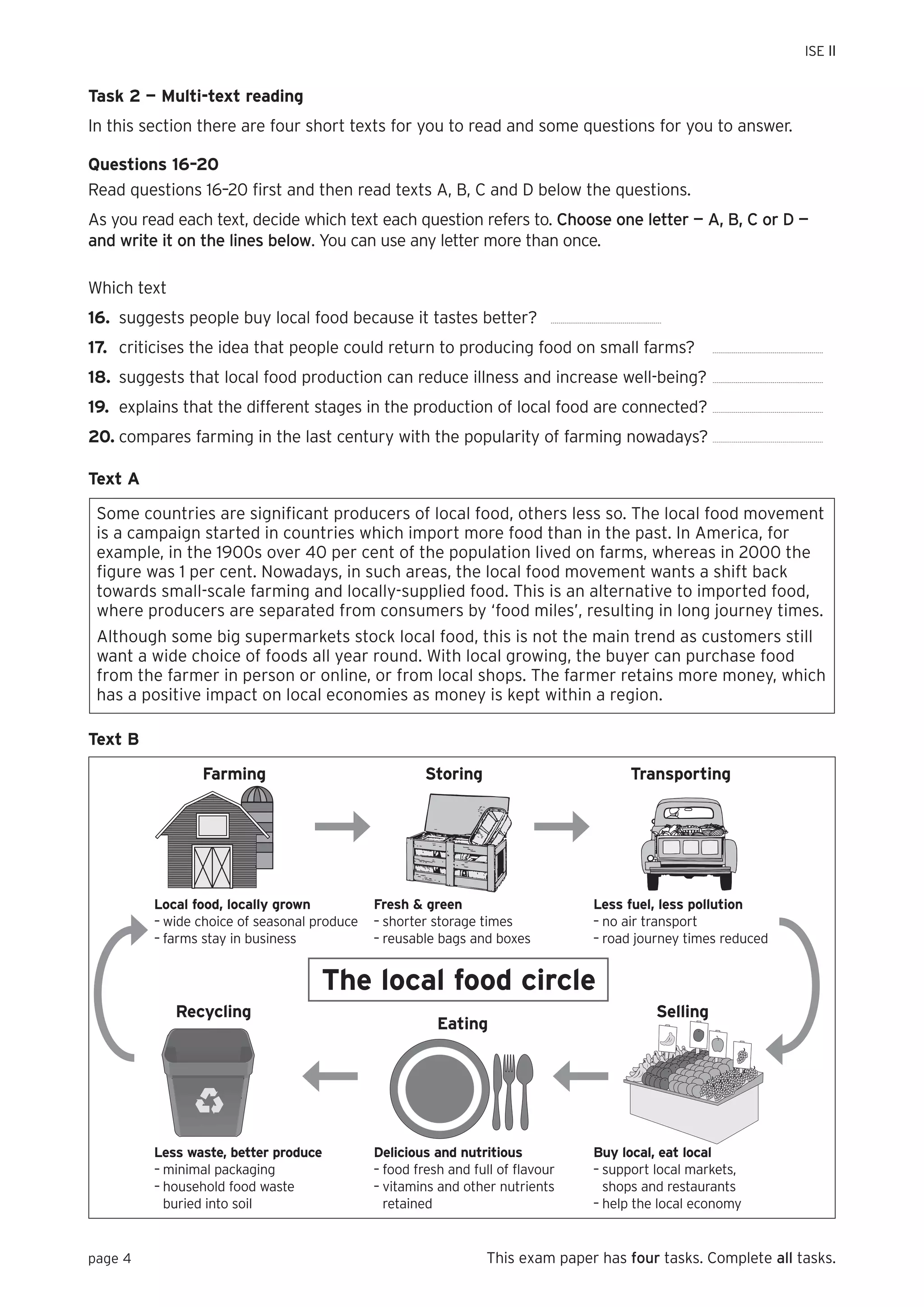 Trinity Integrated Skills in English II Sample Paper 1 (with answers) | PDF