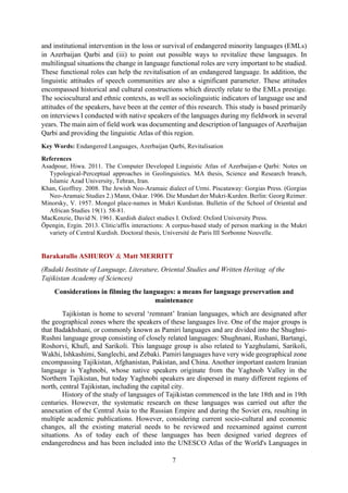 Program of 2nd International Symposium on Endangered Iranian Languages ...